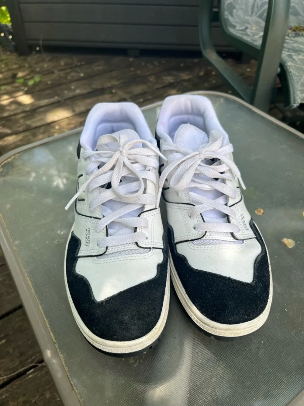New Balance 550 Black/White Big Boys 7